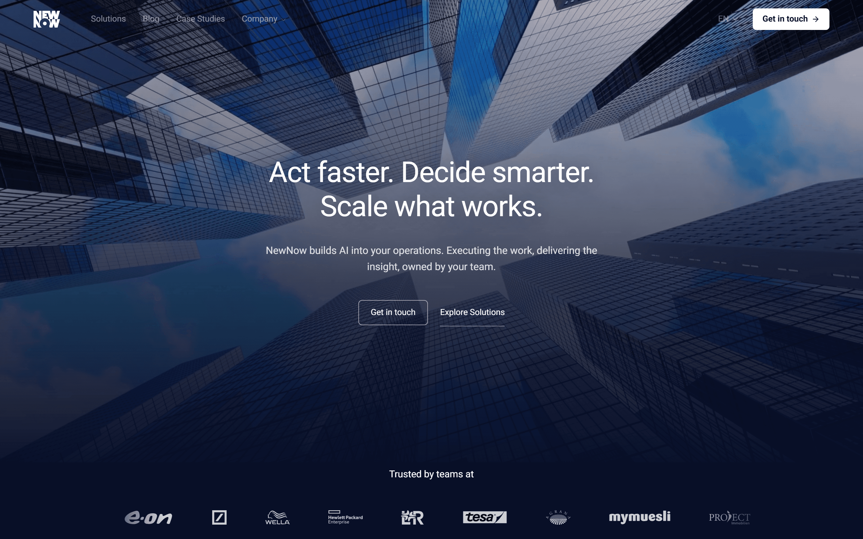 Page d'accueil du site NewNow