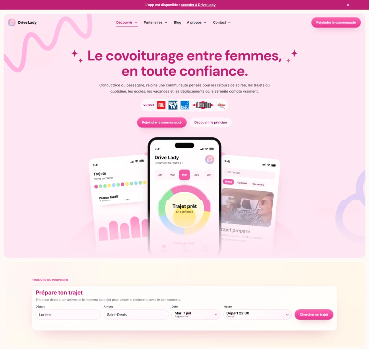 Capture du site Drive Lady